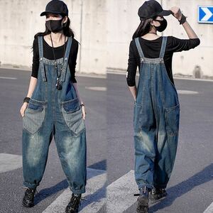  overall lady's Denim overall all-in-one overall Denim long pants pants long easy LPEA028(M-2XL)