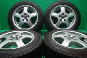 K2170-20 送料無料 185/60R15 スタッドレス 4本セット ダンロップ WINTER MAXX WM02 8分山 溝たっぷり BORBET フォルクスワーゲン ポロ