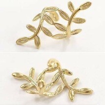 ♪ 耳に挟む 葉っぱ柄 リーフ イヤーカフ ♪ 片耳用 イヤリング ジュエリー クリップ ノンホールピアス アクセサリー 金 z25_画像9