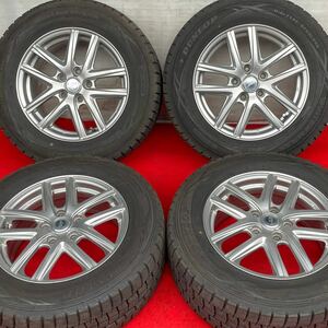 バリ溝。KYOHO CR CRICKET 16インチ×6.5J +53 PCD114.3/5穴社外アルミ DUNLOP 215/65R16スタッドレス4本。ヴォクシー ステップワゴン等へ