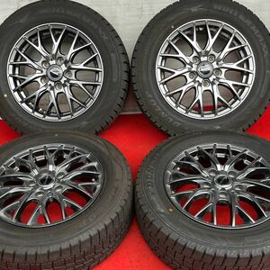 19年式バリ溝。HOT STUFF Exceeder 15インチ ×6.0J +43 PCD114.3 5H DUNLOP 195/65R15スタッドレス4本。セレナノアヴォクシープレマシー等