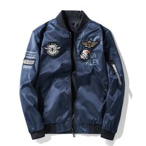 大人気 秋新品 リバーシブル 空軍 フライトジャケット 両面着 スタジャン ジャンパー 刺繍 野球服メンズ 大きいサイズあり [M~7XL]選択可緑_画像4