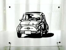 フィアット500Ｆ☆チンクエチェント切り絵☆ＦＩＡＴアバルト_画像1