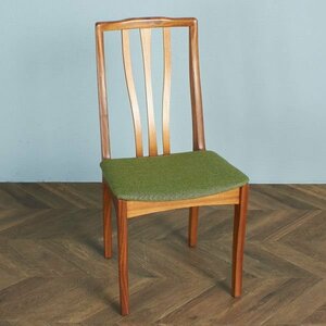 [69382]イギリス ヴィンテージ ダイニングチェア 英国 椅子 張替済 北欧 スタイル ナチュラル ミッドセンチュリー モダン 布製 木製