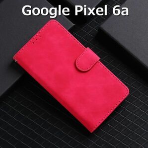 Google Pixel6a ケース 手帳 ローズレッド