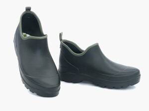ショートレインブーツ カルサーワン M 4 ブラック Lサイズ(26.0cm) 超軽量 雨靴 防水靴 農作業靴