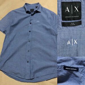 アルマーニ エクスチェンジ シャツ S 半袖 シャンブレー A/X ARMANI EXCHANGE 