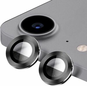 Apple iPad Air 5 10.9インチ (2022) カメラ レンズ 保護 ガラスフィルム メタル リング ベゼル カバー ブラック 2枚セット E445