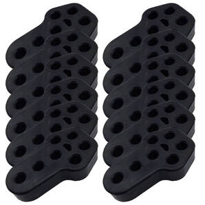 ◆新品◆ マフラーブランケット ブッシュ 車 ハンガー マウント リング 吊りゴム 3段階調整可能 強化 マフラーリング 黒 台形12個