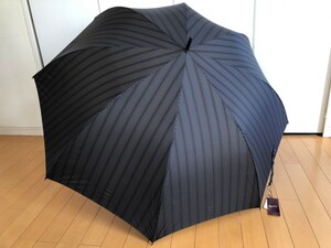 * new goods *boru surrey no/ gentleman long umbrella Jump umbrella one touch umbrella / stripe black light brown group 