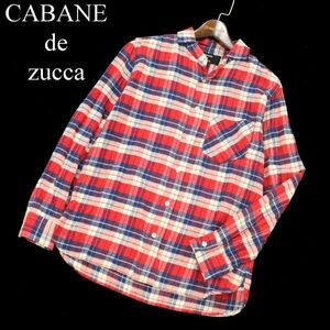 CABANE de zucca カバンド ズッカ 秋冬★ 長袖 チェック ネル シャツ Sz.S　メンズ 赤系　C3T07529_8#B