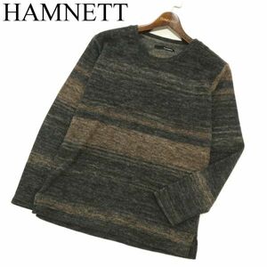 HAMNETT キャサリン ハムネット 秋冬 グラデーション★ ボーダー 総柄 ニット セーター Sz.M　メンズ　C3T07519_8#K