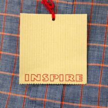 【新品 未使用】 INSPIRE インスパイア 通年 二重襟★ 長袖 ボタンダウン チェック シャツ Sz.L　メンズ 紳士 男性 ネイビー　C3T07606_9#C_画像5