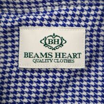 BEAMS HEART ビームス ハート 通年 千鳥柄★ 総柄 ハウンドトゥース カッタウェイ シャツ Sz.L　メンズ ネイビー　C3T07604_9#C_画像5