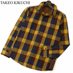 TAKEO KIKUCHI タケオキクチ 通年★ 長袖 ワーク ブロックチェック シャツ Sz.3　メンズ　C3T07611_9#C