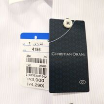 未使用★ CHRISTIAN ORANI クリスチャンオラーニ イージーアイロン★ 長袖 ストライプ クレリック シャツ Sz.L86　メンズ 白　C3T07664_9#C_画像8