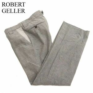 美品★ ROBERT GELLER ロバートゲラー 秋冬 シンチバック★ スラックス パンツ Sz.48　メンズ グレー 日本製　C3B03356_9#Q