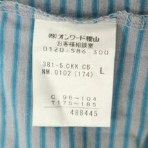 CK Calvin Klein カルバンクライン 通年 レイヤード風★ 長袖 Vネック ボーダー カットソー ロンTシャツ Sz.L　メンズ 青 灰　C3T07451_8#F_画像5