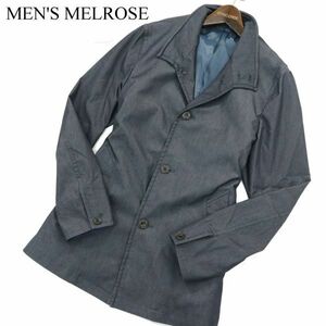 20aw MEN'S MELROSE メンズメルローズ 秋冬 デニム T400 シャンブレー★ スタンドカラー ブルゾン ジャケット Sz.4　メンズ　C3T07911_9#N