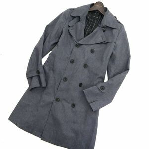 TAKA:Q タカキュー 通年 裏ストライプ★ トレンチコート Sz.M　メンズ グレー ビジカジ　C3T08176_9#O