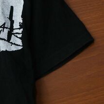 NOID. ノーアイディー 春夏 英字 プリント★ 半袖 Vネック スリム カットソー Tシャツ Sz.2　メンズ 黒 日本製　C3T03542_4#A_画像3