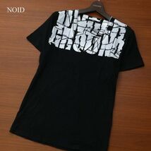 NOID. ノーアイディー 春夏 英字 プリント★ 半袖 Vネック スリム カットソー Tシャツ Sz.2　メンズ 黒 日本製　C3T03542_4#A_画像1