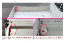 ◎軽トラ ハイゼットトラック S210P 後期(ゲートチェーン用ブラケット付き車両用) 荷台あおりインナーカバー 3枚SET アルミ縞板　_画像3