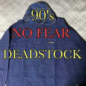 USA製 90's デッドストック NO FEAR 大きめL ブルー系 アノラック シャツ ジャケット パーカー ノーフィア エクストリーム 90s DEADSTOCK