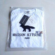 Sサイズ MAISON KITSUNE メゾンキツネ 刺繍ロゴ　フォックス Tシャツ ダブルフォックス Tシャツ ホワイト_画像6