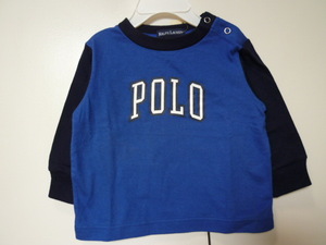  новый товар! Ralph Lauren POLO Logo футболка с длинным рукавом 3~6M 60 70