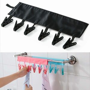 [bxm-a2] mobile folding clothespin socks bra underwear handkerchie laundry tongs travel camp outdoor black 