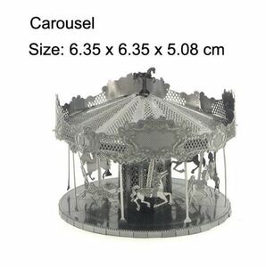 【Carousel/カルーセル/メリーゴーラウンド】DIY-子供のための3D建設モデルパズルオイルタワー,分解ハウス,有名な建物のアセンブリ
