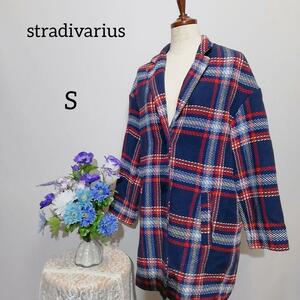 ストラディバリウス　極上美品　ロングジャケット　Sサイズ　チェック柄