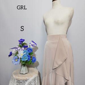 GRL 極上美品　フレアスカート　Sサイズ　ベージュ色系