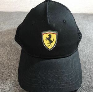 フェラーリ　帽子　キャップ　メッシュ　PUMA ブラック　Ferrari コラボ レース レーシング 