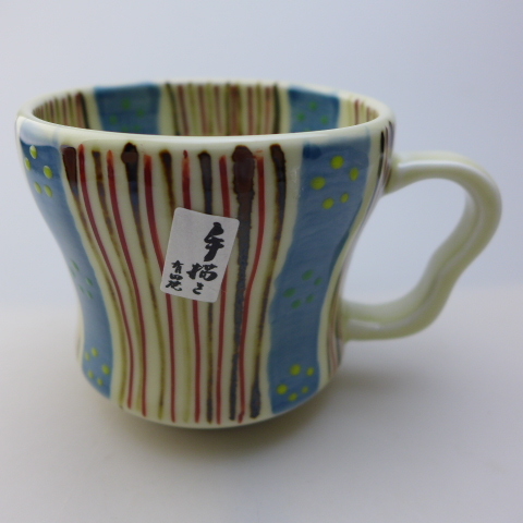 ★Great value★Arita ware★New item★Nishikitai plum★Blue★Mug cup★Made by the artist★Hand-painted★, tea utensils, Mug, Made of ceramic