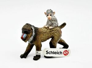 5-3 未使用 廃盤 希少 Schleich シュライヒ ワイルドライフ 14716 マンドリル メスと仔 アニマル 動物 フィギュア