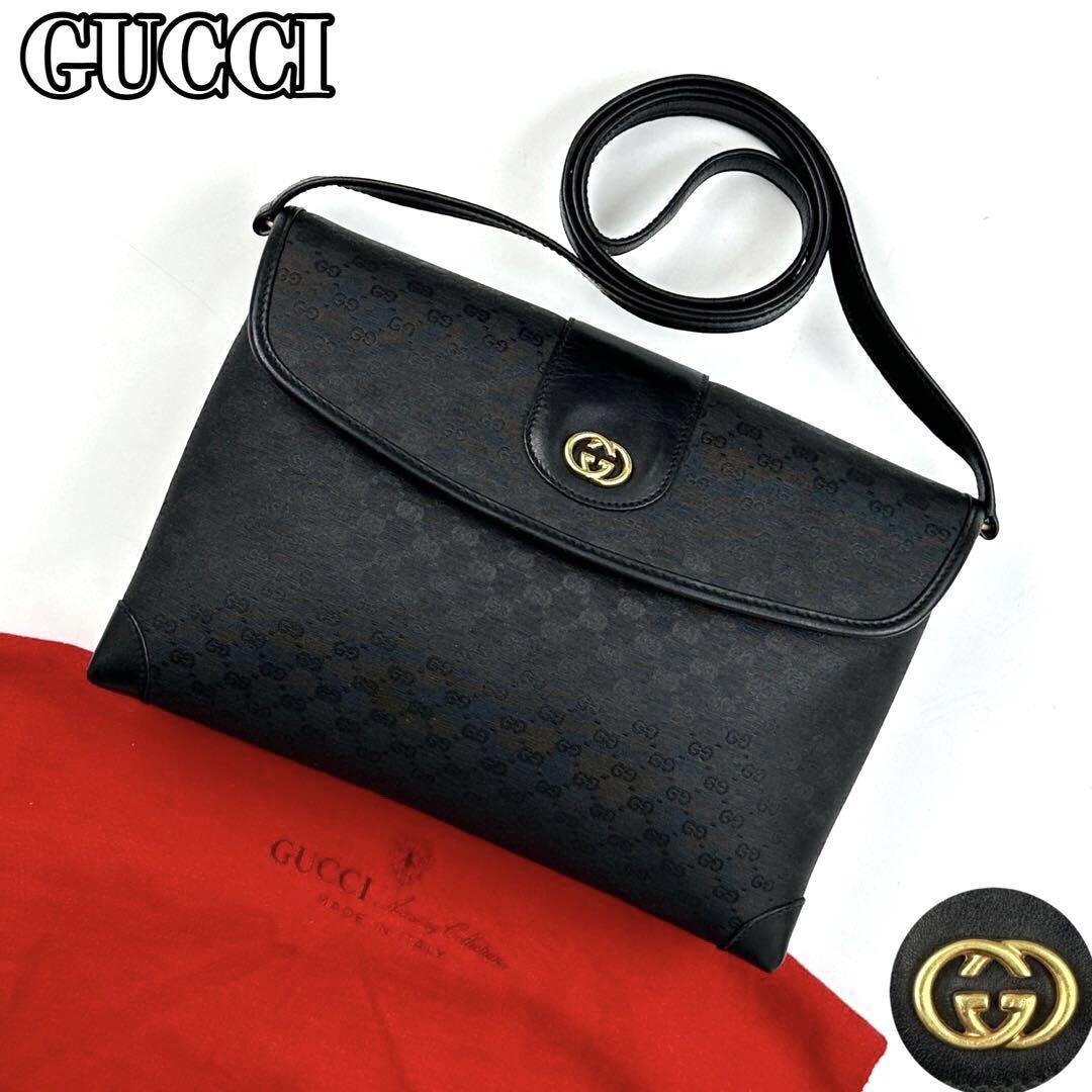 美品 GUCCI グッチ ショルダーバッグ GGスプリーム インターロッキング