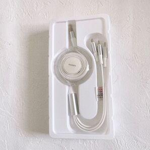 3in1 巻き取り充電ケーブル 1.2m 66W急速充電