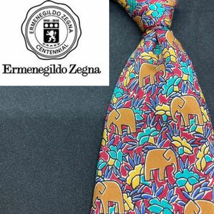 【美品】Ermenegildo Zegna/ゼニア　ネクタイ　総柄