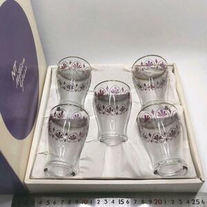  tumbler glass Showa Retro unused boxed 5 piece NT stylish glass set new goods 