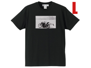 SPEED ADDICT フォトプリント T-shirt BLACK L/サイドバルブフラットヘッドバイカーファッションバイク乗り栄光のル・マンon any sundayusa