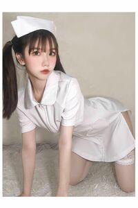 ハート　ナース服　看護婦　コスチューム コスプレ 衣装 7XL 8L ホワイト 白