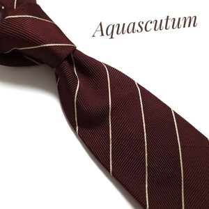 美品 Aquascutum アクアスキュータム ネクタイ ハイブランド 赤系 シルク 3003