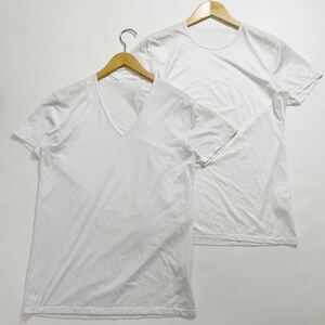 255 UNIQLO ユニクロ AIRism エアリズム 2枚セット メッシュTシャツ 半袖 サイズM 薄地 通気性 無地 ホワイト 白 メンズ 30911J