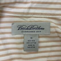 238 美品 Brooks Brothers ブルックスブラザーズ ノンアイロン ストライプ 半袖 シャツ サイズ10 ビジネス オフィス レディース 30912U_画像3