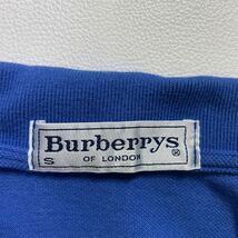 180 OLD Burberrys LONDON バーバリー ロンドン 長袖 ポロシャツ ホースロゴ刺繍 ロゴボタン 鹿の子 オールド メンズ 30918U_画像3