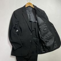 261 George ジョージ スーツ セットアップ 2Bジャケット スラックス テーラード ビジネス オフィス ブラック 黒 メンズ 30928C_画像1