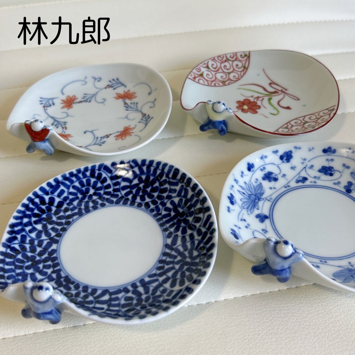 未使用】高級創作陶芸 林九郎窯 林九郎作 兎絵 八角大皿 29cm 盛皿