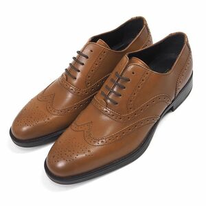 P326 未使用品 ステファノロッシ ウィングチップ 本革 ビジネスシューズ 39(24.5cm) STEFANO ROSSI 紳士靴 a-14